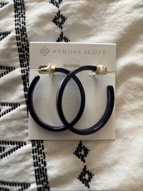 Kendra Scott Deep Navy Resin Hoop Earrings